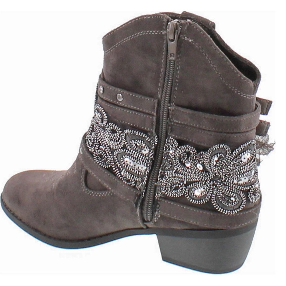 Not Rated Womens Midas Faux Suede Western Ankle Boots - Sz 8 - Picture 3 of 13